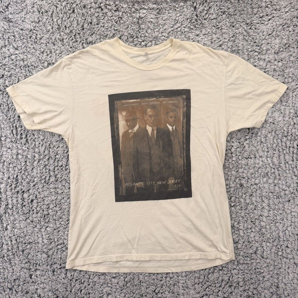 Boardwalk Empire Adult New T-Shirt - Distressed Nucky Trio Atlantic City Photo
